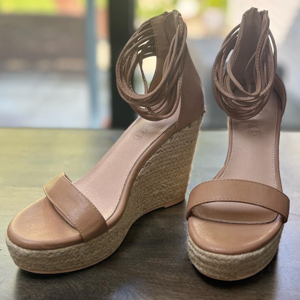Oasis Society Tan Wedge Sandals